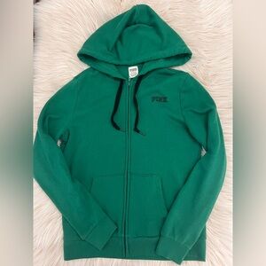 Victoria’s Secret PINK Zip Up Hoodie Green Size Small Full Zip